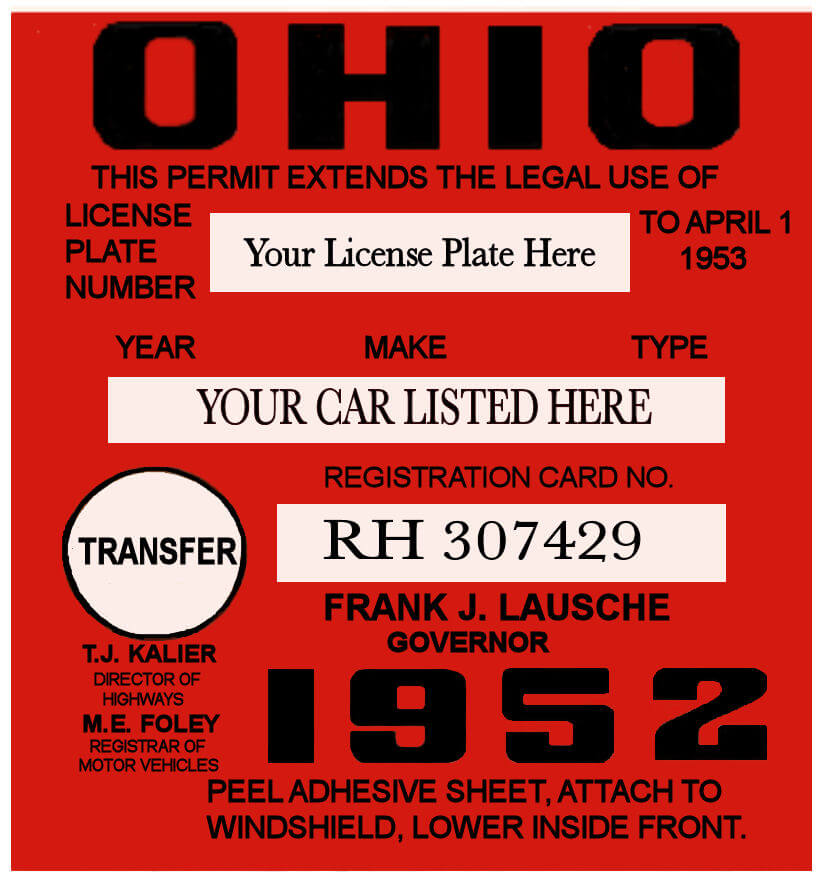 Ohio License Plate Sticker Colors